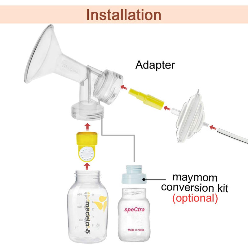 Breast Pump Parts | Maymom Flange for Spectra breast pump with valve & membrane for standard or narrow mouth bottle | Mamagoose | Part/Accessory for Spectra