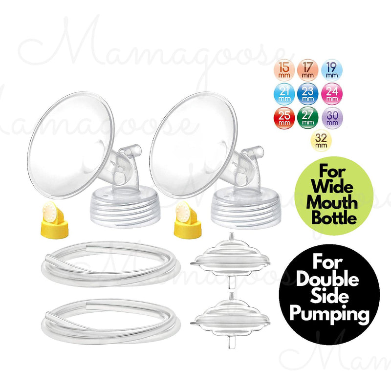 Breast Pump Parts | Maymom Replacement Set for Spectra breast pump For Wide Mouth Bottle | Mamagoose | Part/Accessory for Spectra